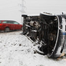Transporter umgekippt