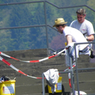 Malerarbeiten auf der Festspielbühne