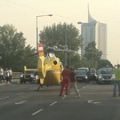 Leserreporter: Rettungshubschrauber landet auf Wagramerstraße