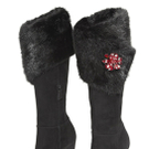 Stiefel mit Pelz und Blütenbrosche von Casadei um € 1550,- 
