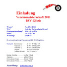 Einladung Vereinsmeisterschaft und Training Bogenplatz