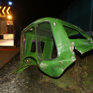 Unfall durch Traktorkabine auf A14