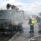 Brand auf Südautobahn A2: Führerhaus von Lkw brannte völlig aus