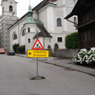 Kirchturm von St. Sebastian wird eingerüstet