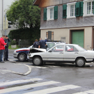 Dornbirn: PKW kollidiert mit Polizeiauto