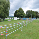 Erste Aufbauarbeiten für das Harder Seefest