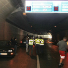Bilder vom Unfallort im Tunnel