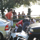 Motoradfahrer wurde eingeklemmt