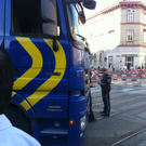 Lkw bleibt bei Kreuzung Währinger Straße/Nussdorferstraße stecken