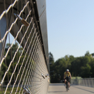 Liebesschlösser an der Radbrücke in Hard