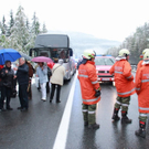 Bus fängt auf A10 Feuer