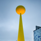 Die neue Skulptur beim Donauzentrum