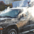 Dodge brennt am Parkplatz in Neunkirchen ab