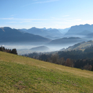 Wandern bei Sonnenschein oberhalb von Dornbirn