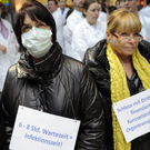 Protestversammlung der Ärzte im AKH Wien