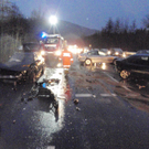 Bilder vom Crash auf der B156