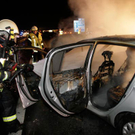 Pkw auf A14 ausgebrannt