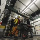 Die u-Bahn-Gleisarbeiter in Wien am Werk