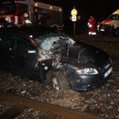 Auto bei Purgstall von Zug erfasst