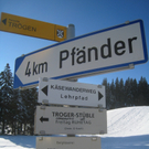 Auf dem Winterwanderweg am Pfänderrücken unterwegs