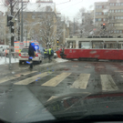 Straßenbahn der Linie D kracht auf Heiligenstädter Straße in Schneepflug