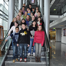 Die 3a Klasse der VMS Lustenau Hasenfeld im Vorarlberger Medienhaus.