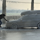 Eiseskälte am Genfer See: Autos eingefroren