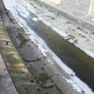 Wienfluss gefriert bei Extremkälte in Wien