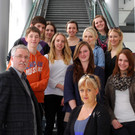 Die 7K2 des BG Bludenz zu Besuch im Vorarlberger Medienhaus.