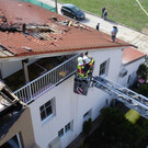 Das Hotel nach dem Brand in Wolfsthal