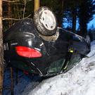 Unfall in Ludesch: Auto kam am Dach zu liegen