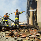 Löscharbeiten nach Großbrand in der Mehrerau