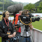 Fußballer und Reporter