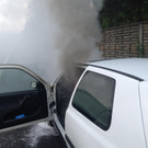 Fahrzeug auf der A2 am 23.5.2012  in Vollbrand 
