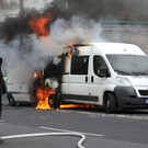 Lkw brennt am Naschmarkt