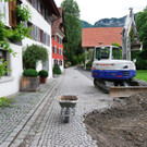 Straßenarbeiten rund um den Hatler Brunnen