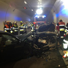 Frontalzusammenstoß in der neuen Röhre des Pfändertunnels