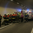 Unfall in neuer Pfändertunnelröhre