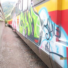 Montafonerbahn mit Graffiti besprüht