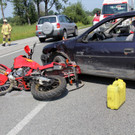 Schwerer Motorradunfall auf der L 190 in Wolfurt