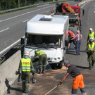 Bilder der Unfallstelle auf der A1