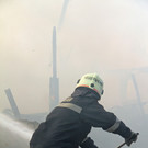 Großbrand zerstört Stallgebäude in Bregenz-Fluh