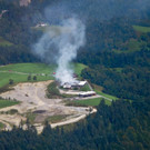 Luftaufnahme vom Brand in Bregenz-Fluh