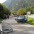 Trümmerfeld nach Frontalcrash