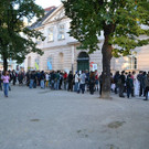 Demo vor MQ gegen HC Strache