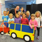 Verkehrserziehung mit Clown Thiemo in der VS Lochau 