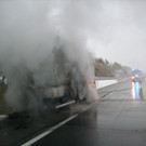 Brennender LKW-Anhänger auf der A2 bei Leobersdorf