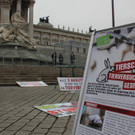 Tierschützerinnen protestieren nackt vor Parlament (Käfige)