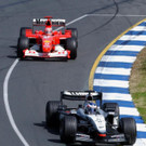 Raikkonen gegen Schumi das sollte das duell des jahres 2003 werde im ersten rennen fuhren sie schon  dicht beiander gewonnen.jpg