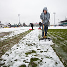 Austria Lustenau Schneeräumung im Reichshofstadion